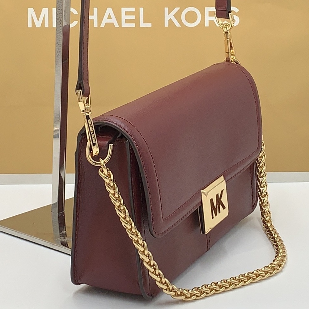 MICHAEL KORS SONIA MEDIUM EAST WEST SHOULDER CROSSBODY BAG MERLOT COLOR - Picture 5 of 16